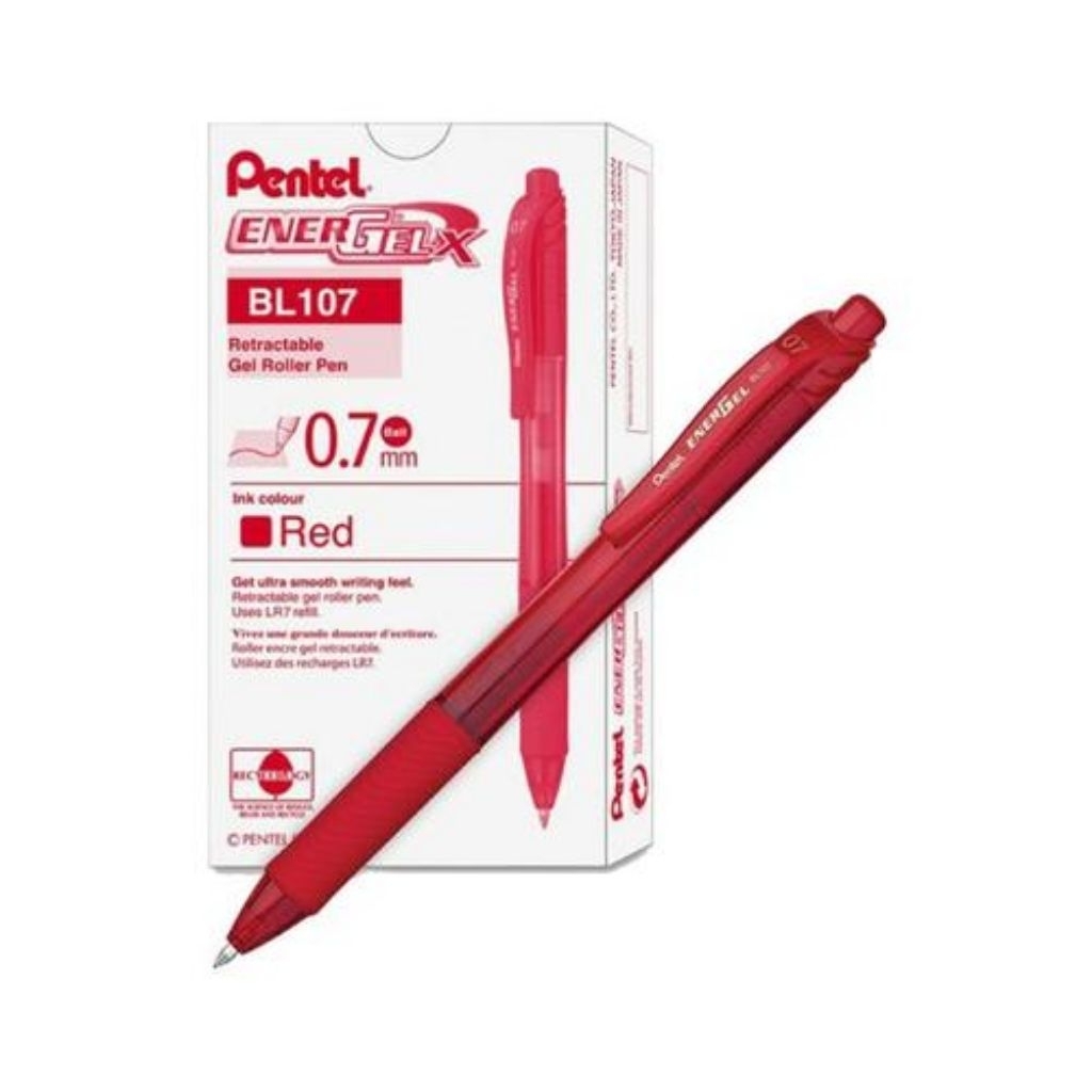 

pulpen alat tulis pentel energel x bl 107 red