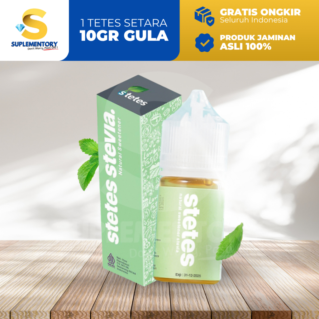 

STETES Stevia Stefia Pemanis alami Sweetener 0 kalori bebas glukosa 5ml 15ml 30ml