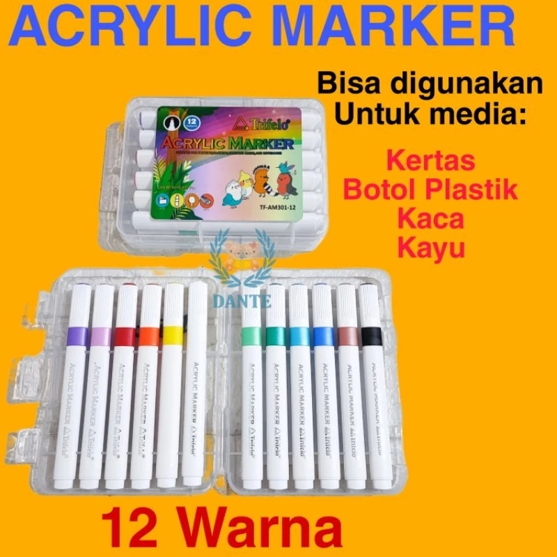 

Spidol Trifelo Acrylic Marker 12 Warna Glossy