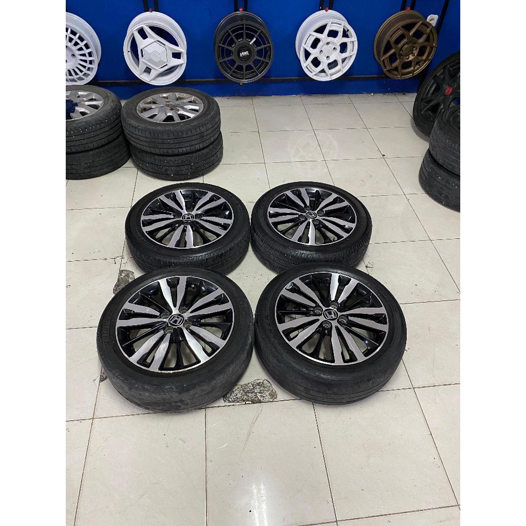 VELG MOBIL ORI STD JAZZ GK5 RING 16 LUBANG BAUT PCD 4X100 BAN  BRIDGESTONE 185 55 R16 PELEK