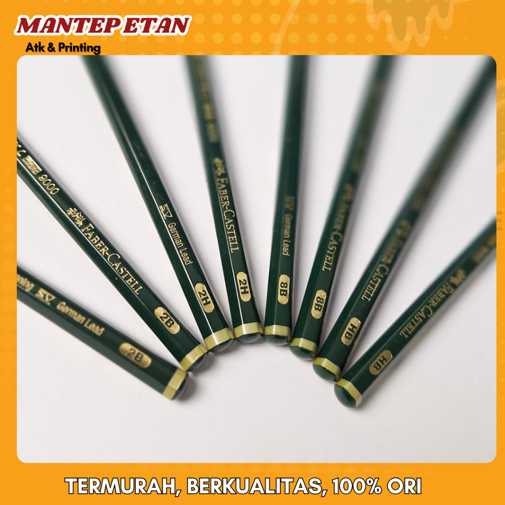 

Pensil Tulis Faber-Castell 9000 /2H/HB/2B/8B (12 LUSIN) ORI - Pilihan 2B Gacor