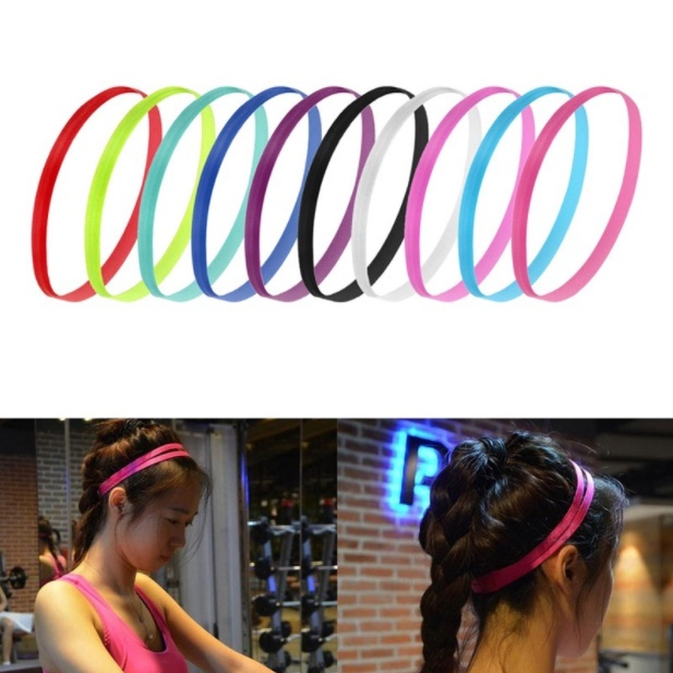 Headband Sport Karet Mini Ikat Kepala Pria Wanita Olahraga Basket Hairband Bandana Kepala Head Hair 