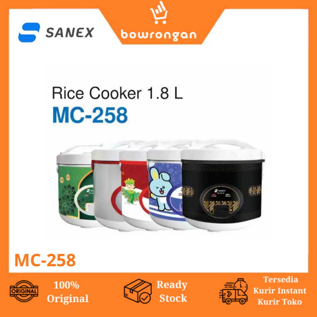 Sanex Rice Cooker Anti lengket 1.8 Liter Rice Cooker MC-258