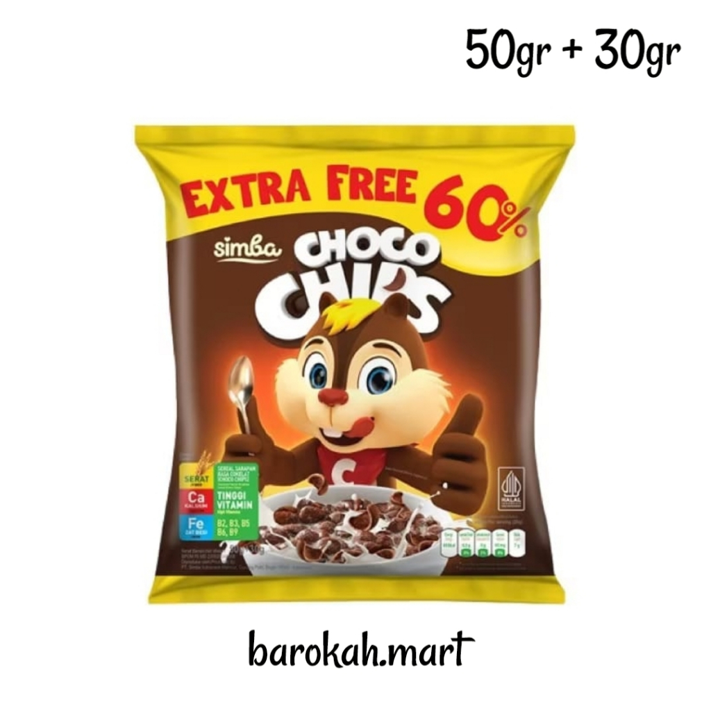 

Simba Choco Chip Cereal Bag 50 gr Free 60 % (30gr)