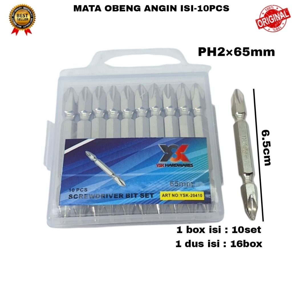 [ 10 SET ] MATA OBENG ANGIN ISI - 10PCS / SWT MATA OBENG KEMBANG
