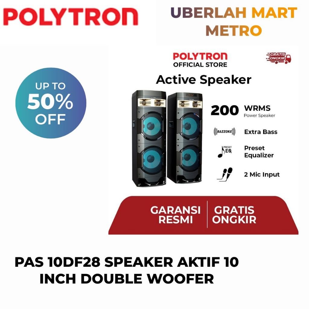 POLYTRON SPEAKER AKTIF TIPE PAS-10D28 BLUETOOTH