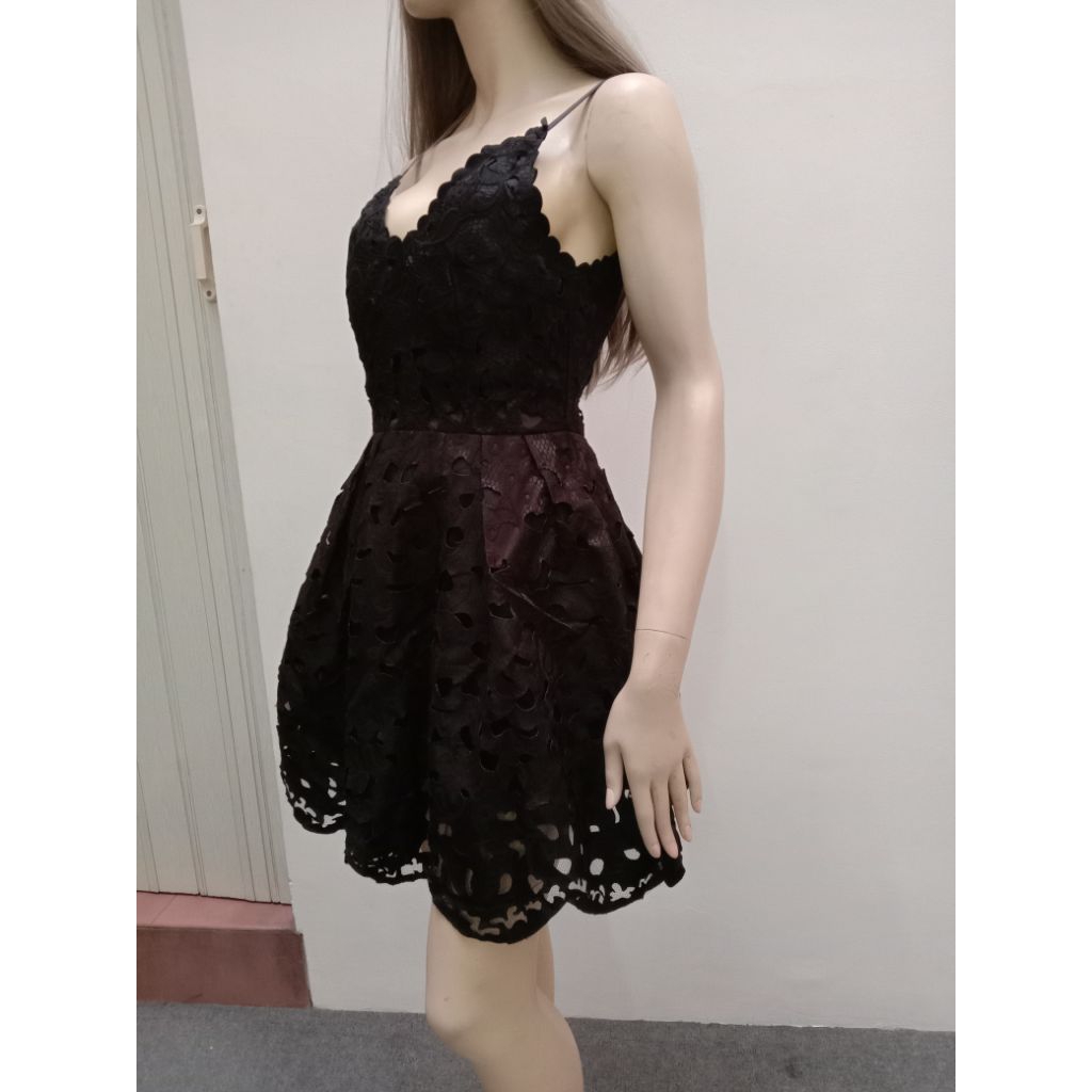 BCBG 2121 Dress Pesta Import/Dress Brokat Premium/Dress Hitam