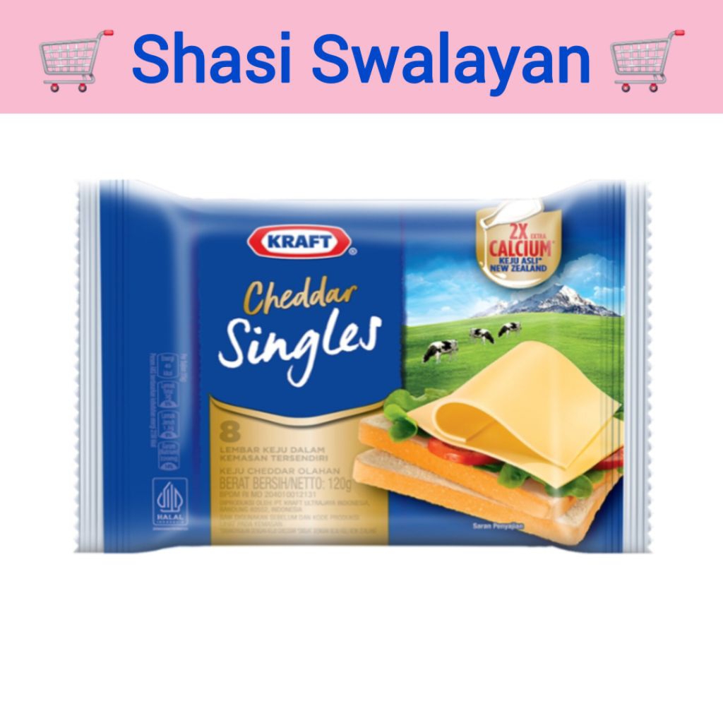 

KRAFT CHEDDAR SINGLES isi 8 Lembar Keju