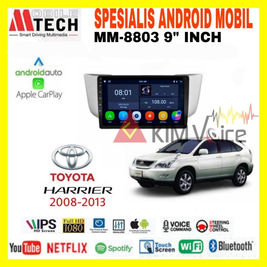 Head Unit Android Mtech 9 inch OEM Toyota Harrier 2003-2013