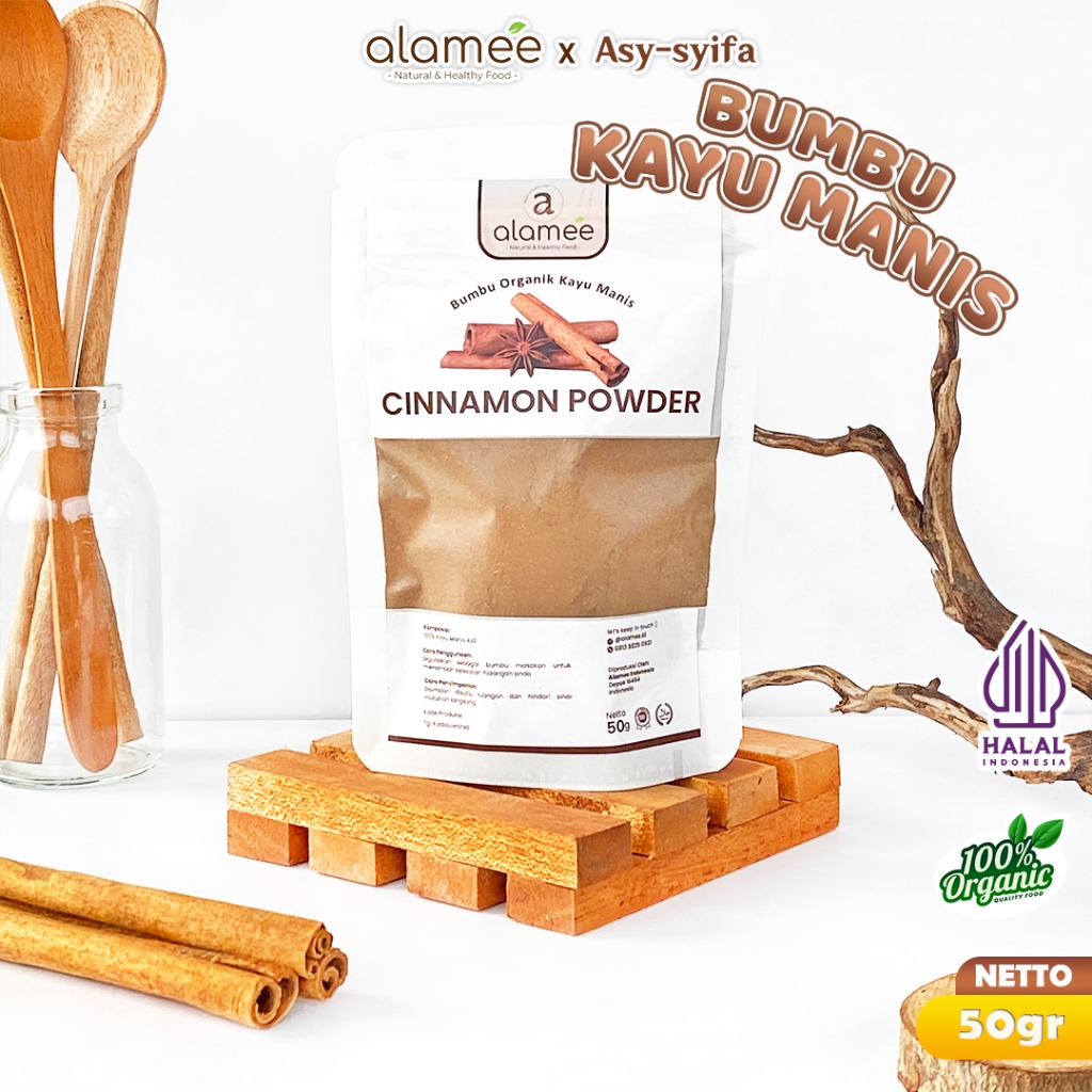 

ALAMEE Kayu Manis Bubuk Cinnamon Seasoning Powder kayumanis Murni Tanpa Campuran Bumbu Organik 50g