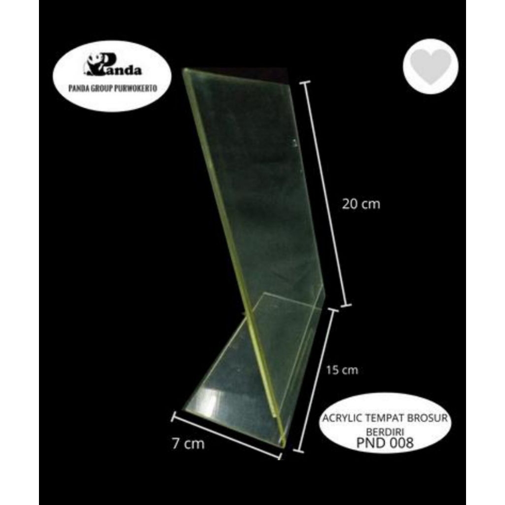 

Acrylic Tempat Brosur Berdiri / Potrait Termurah / PND / 008