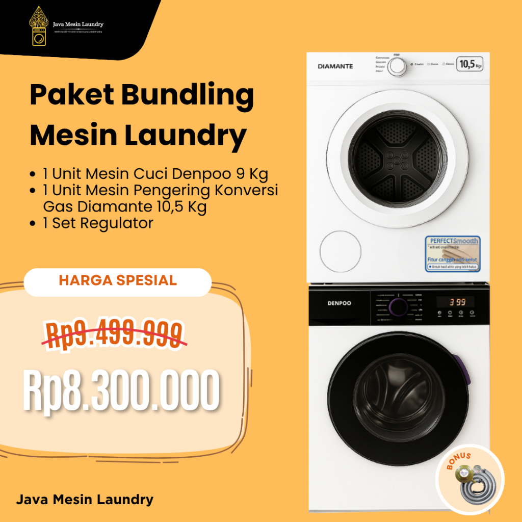 Paket Mesin Laundry Spesial Promo Murah Meriah Mesin Cuci Denpo Mesin Pengering Diamante