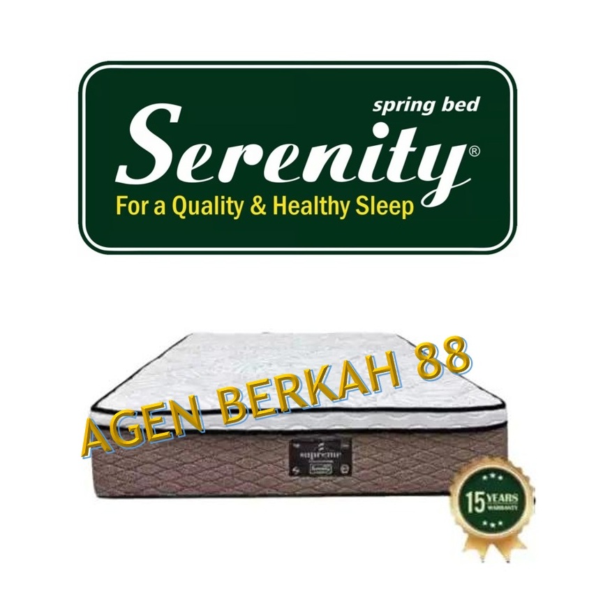 Kasur Elite Serenity SUPREME Plush Top Pocket Spring Premium Lapisan Spring Bed Hanya Kasur