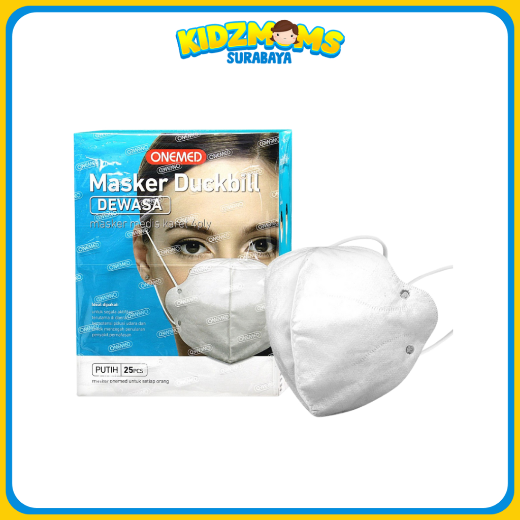 ONEMED Masker Duckbill Dewasa Earloop Isi 25pcs / Masker Medis Dewasa Model Duckbill