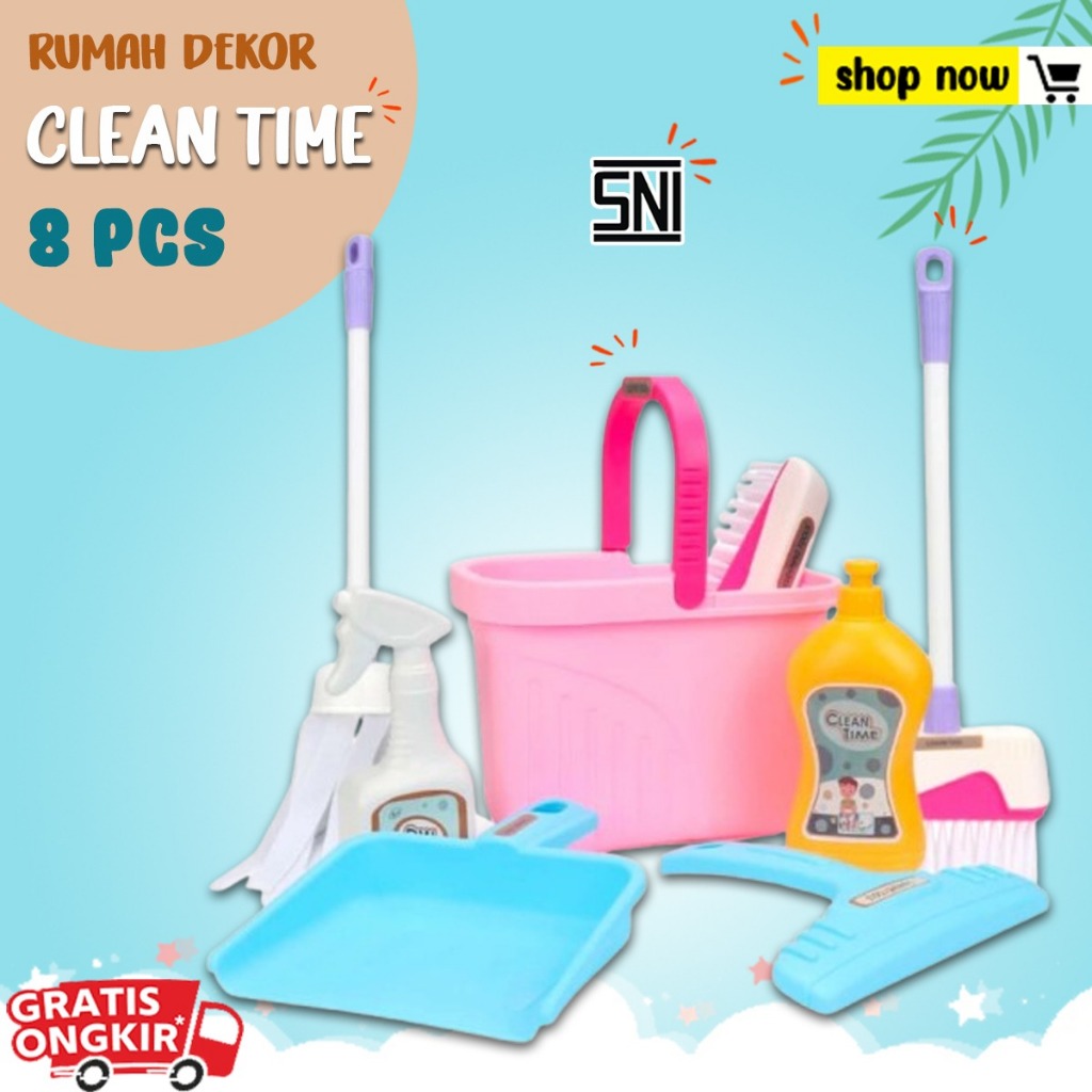 Mainan Clean Time Alat Set Kebersihan