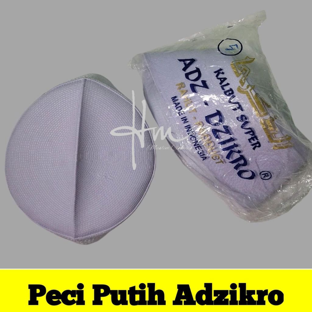 Peci Putih Adz-dzikro Kopiah Songkok Kalbut Keras Tidak Lembek