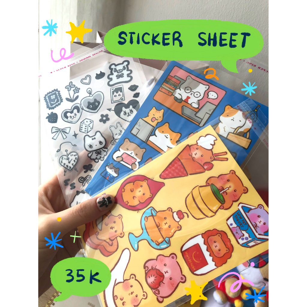 

[ READY ] Stickersheet A6 Water proof Karakter Lucu | Hamster Kucing