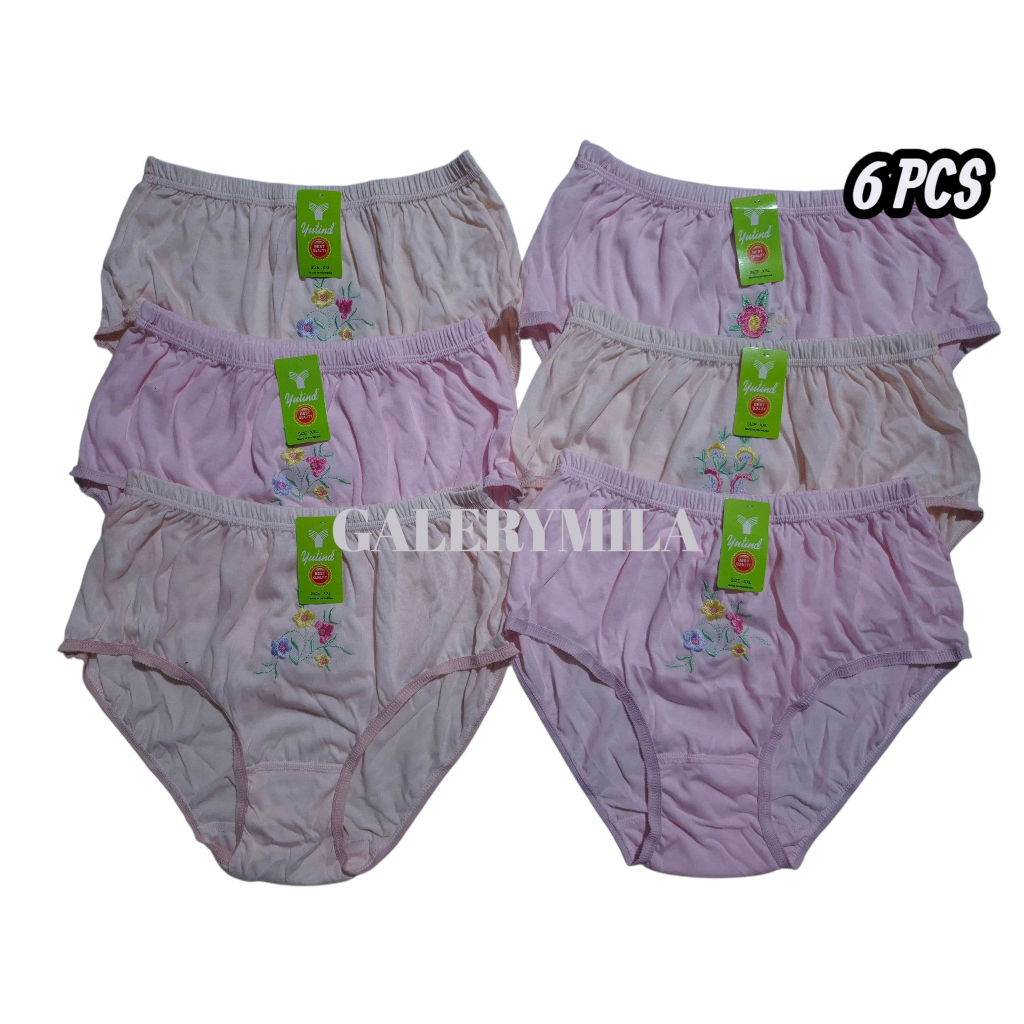 6 pcs_ celana dalam wanita dewasa yutind bordir/ CD wanita dewasa model bordir