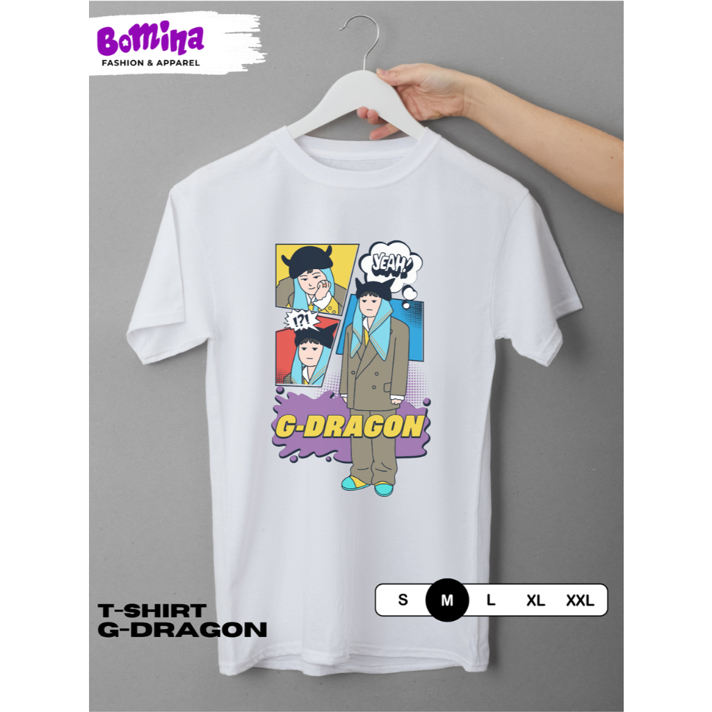 G-DRAGON Kartun Lucu T-shirt – Kaos G-Dragon - Kaos KPOP - T-Shirt Bomina Premium