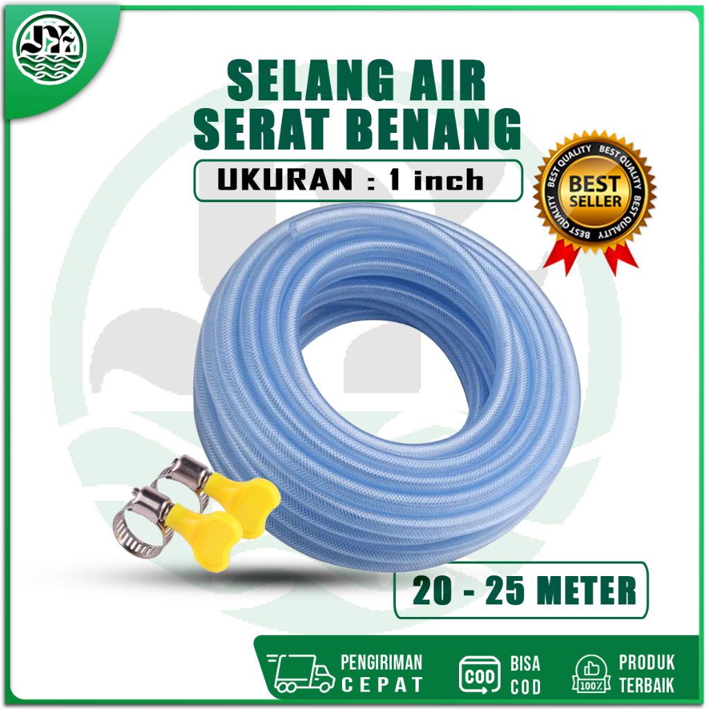 PROMO SELANG AIR 1 INCH 25 METER 1 ROL SERAT BENANG TRANSPARANT SELANG TAMAN KEBUN TERLARIS