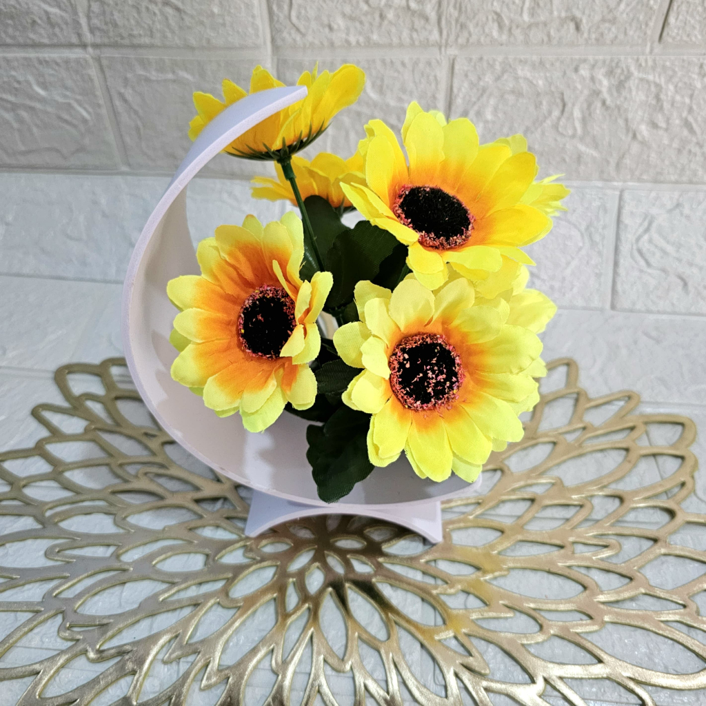Tanaman Hiasan Bunga Matahari Mini Pajangan Ruang Tamu Bunga Artifisial Bunga Hias Meja Tamu Bunga P