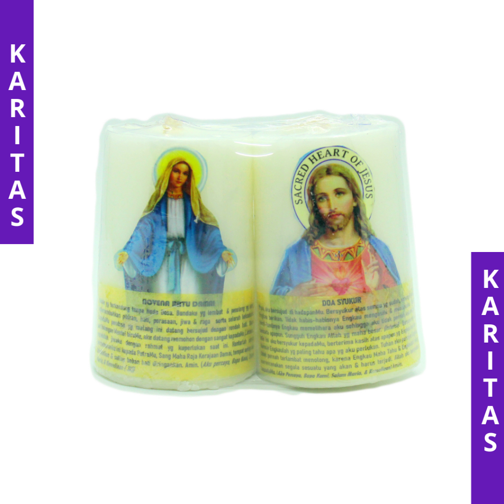 LILIN DOA BERGAMBAR 8 CM / LILIN DOA KATOLIK / LILIN ALTAR / LILIN GAMBAR MARIA YESUS