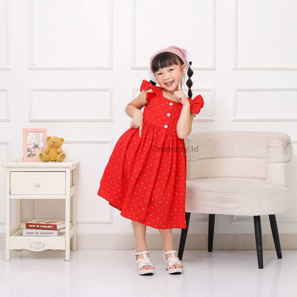 Laico - 17 Gaun Anak/ Dress Anak Perempuan/Dress Merah Putih Woolpeach Usia 3-9 Tahun