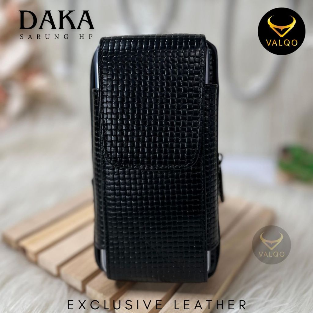 VALQO DAKA Sarung HP Kulit Sapi Asli 2 Slot HP Hingga 6,7 inch Tempat HP Dompet HP Tas HP