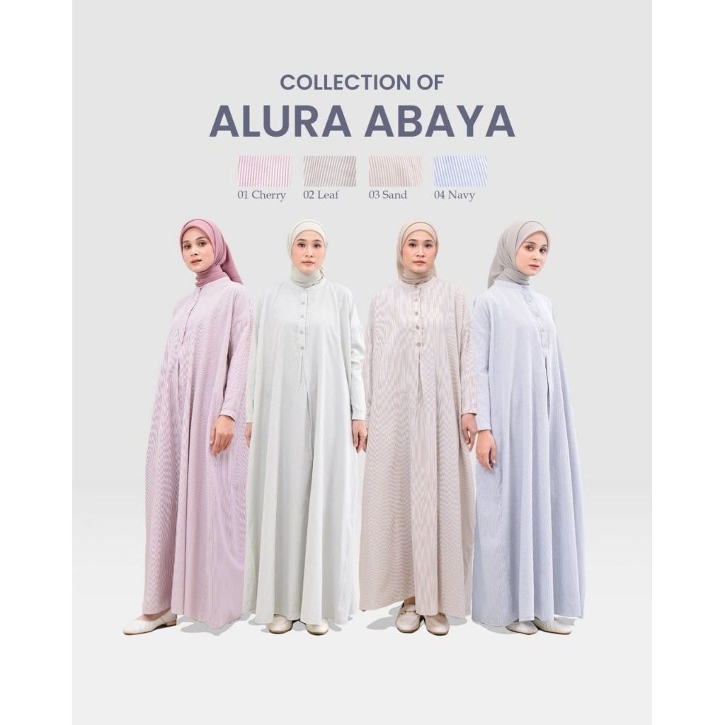 Alura Abaya LIDIA HADIWINOTO Abaya motif Dress Muslimah motif garis
