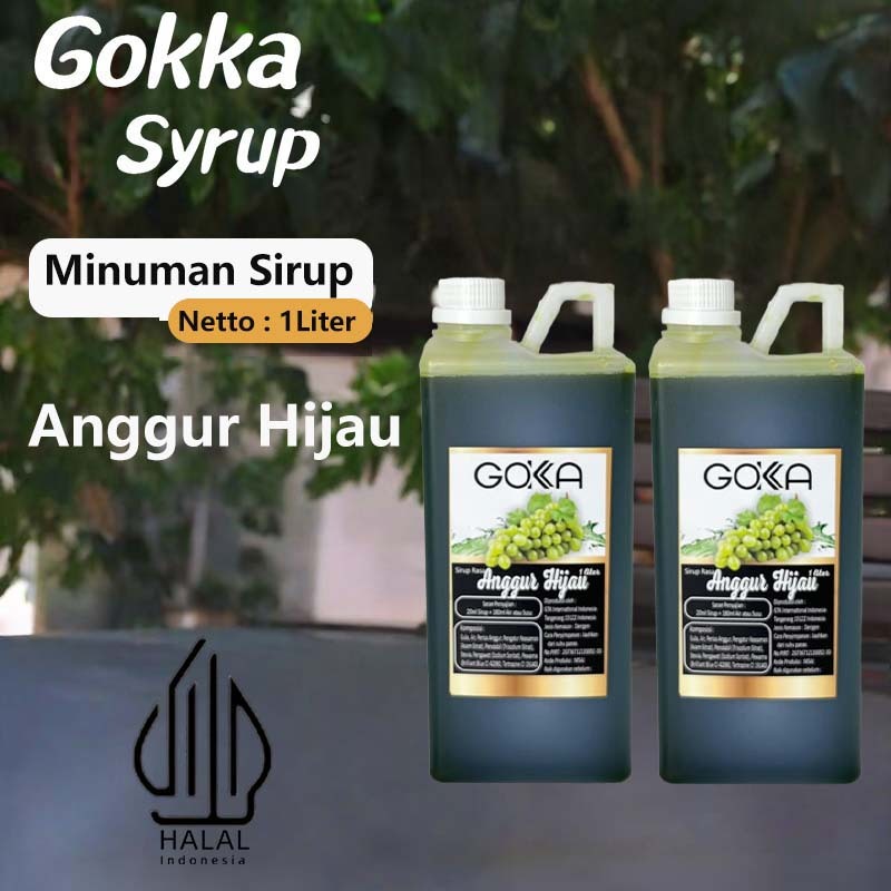 

GOKKA Sirup Minuman Rasa Anggur Hijau 1L Syrup / Anggur Hijau Juice