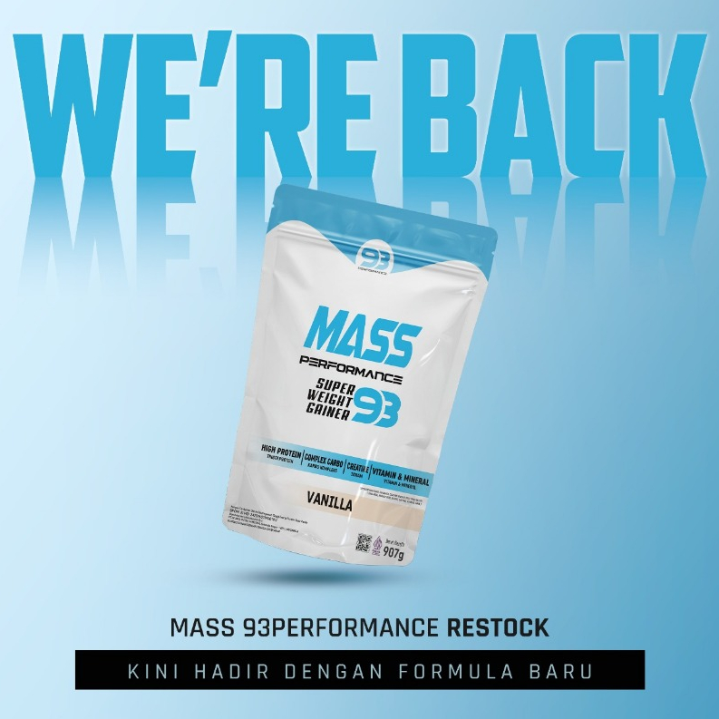 (BISA COD) mass 93 gainer 2lb FREE SHAKER extreme gainer 2lb xtreme gainer 2lb weight gainer