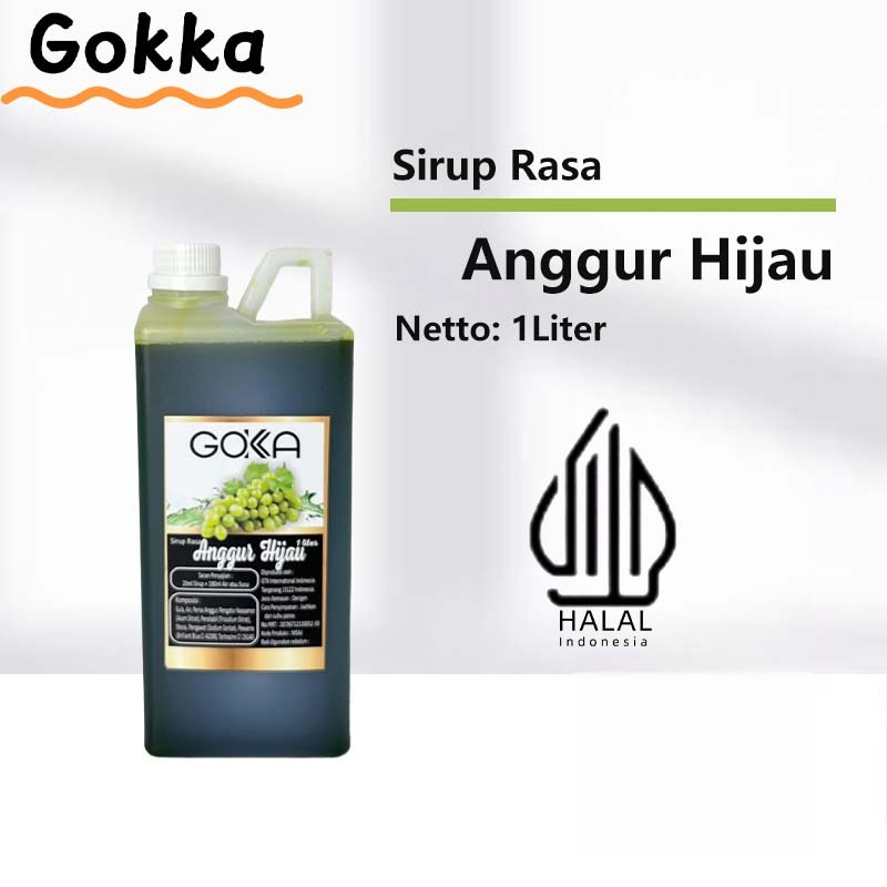 

Gokka Anggur Hijau Sirup Minuman 1L - Anggur Hijau Flavor Syrup / Sirup Anggur Hijau