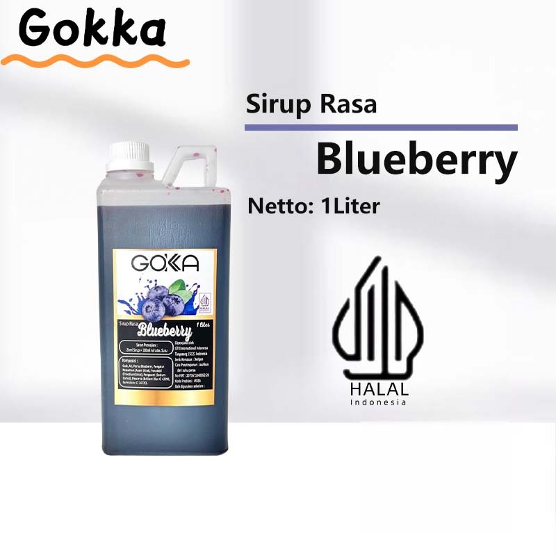 

Gokka Blueberry Sirup Minuman 1L - Blueberry Flavor Syrup / Sirup Blueberry