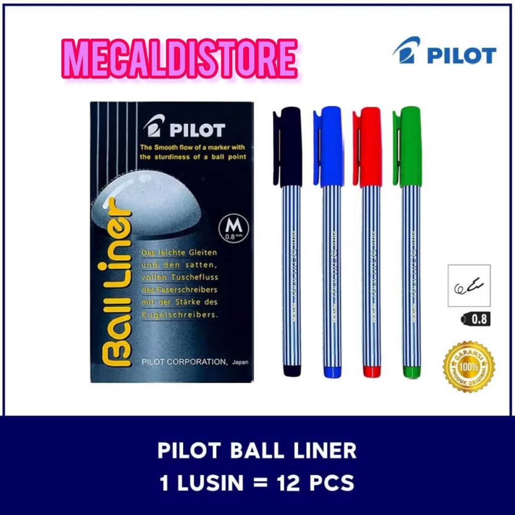 

GROSIR 1 LUSIN ISI 12 PCS PULPEN PILOT BALLINER 0.8mm PULPEN TANDA TANGAN