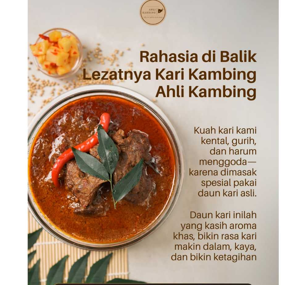 

Kari Kambing + Nasi Putih (1 porsi)