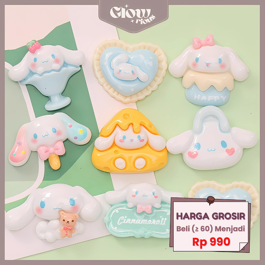 

GR Stiker 3D Resin Clay Free Lem DIY Aksesoris Dekorasi Case HP Botol Minum Motif Cinnamoroll Mainan