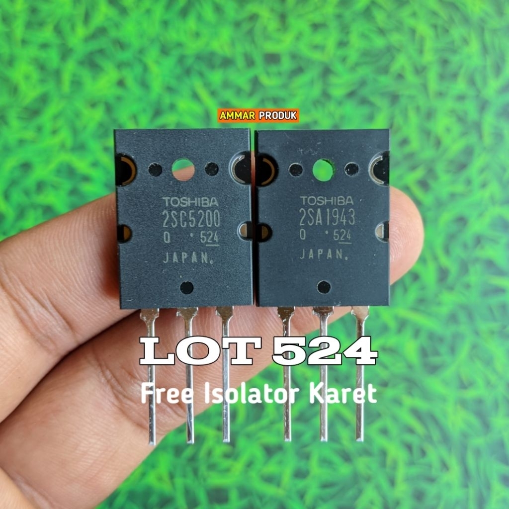Transistor Toshiba 2SC5200 2SA1943 Lot 524 Original Japan Free Isolator Karet TR Toshiba Lot 524