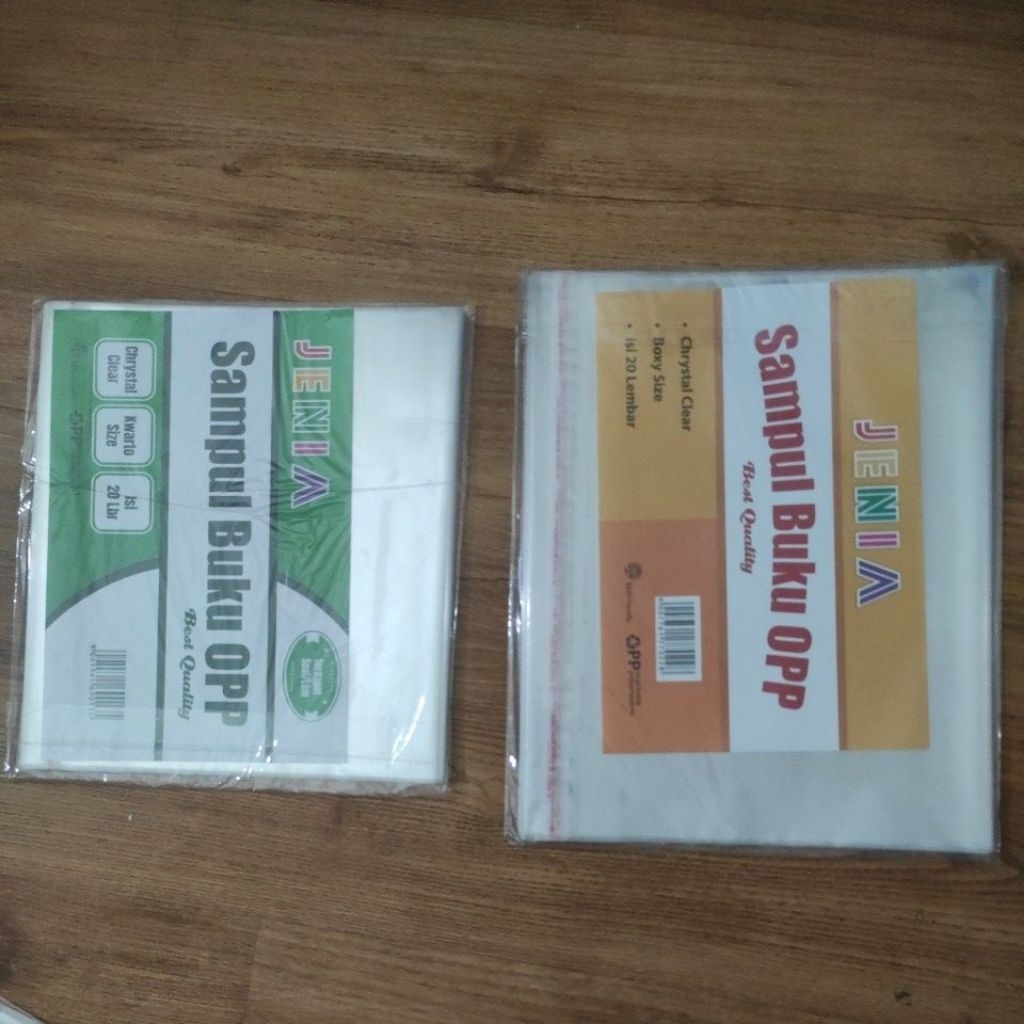 

Sampul Buku OPP ukuran Boxy dan kwarto merk JENIA