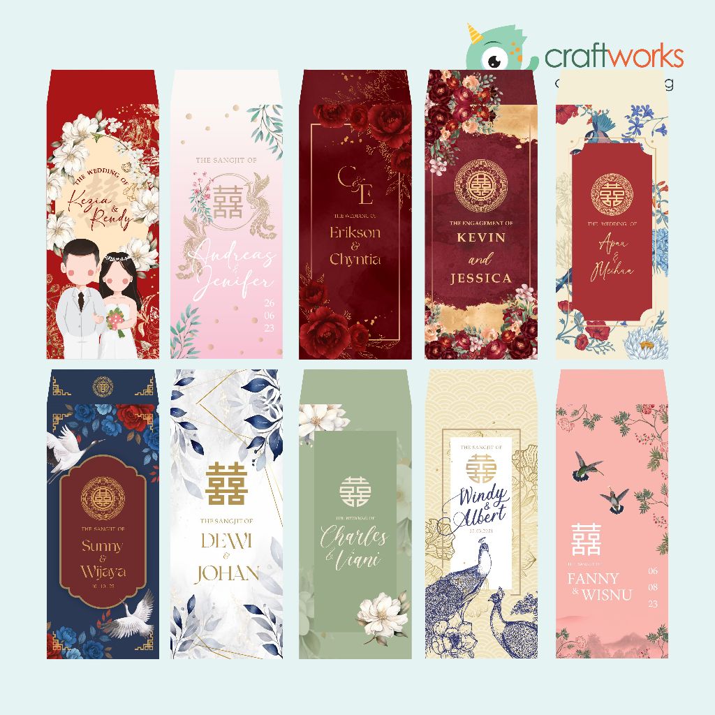 

ANGPAO SANGJIT / WEDDING / THANK YOU PENGANTIN - CUSTOM 7x16CM