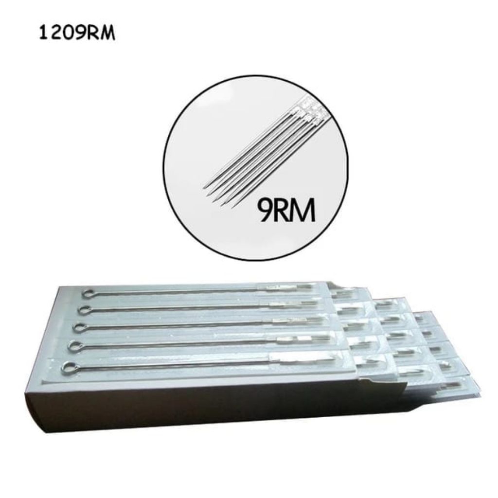 Selembar Jarum 9RM Selembar, Untuk Arsir / shading Blok. Isi 5 Batang Untuk Tato - Jarum Tattoo Prem