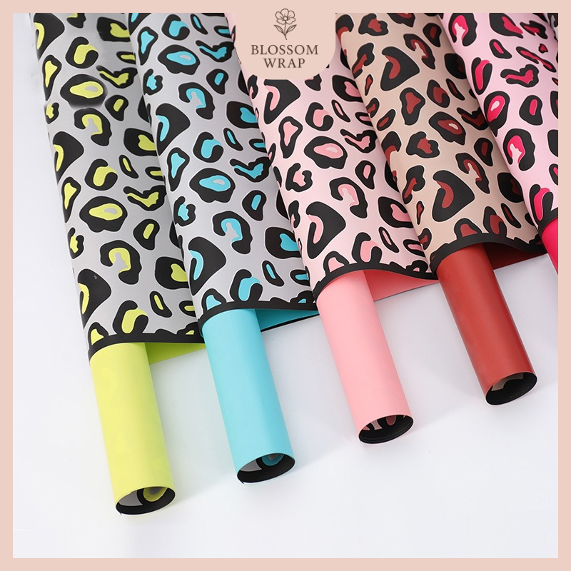 

20 LEMBAR Flower wrapping motif macan tutul leopard skin Kertas buket bunga KB6100