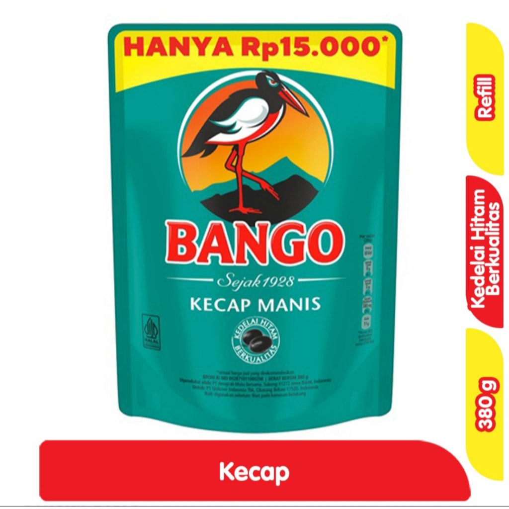 

KECAP BANGO KECAP MANIS 380 ML POUCH KEMASAN 15 RIBU