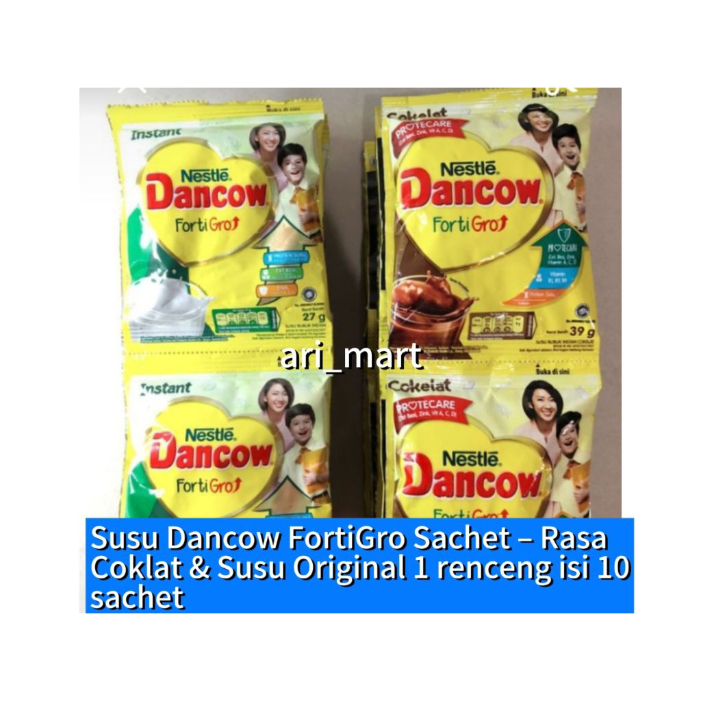

Susu Dancow FortiGro Sachet Coklat & Putih | Isi 10pcs – Susu Anak & Keluarga