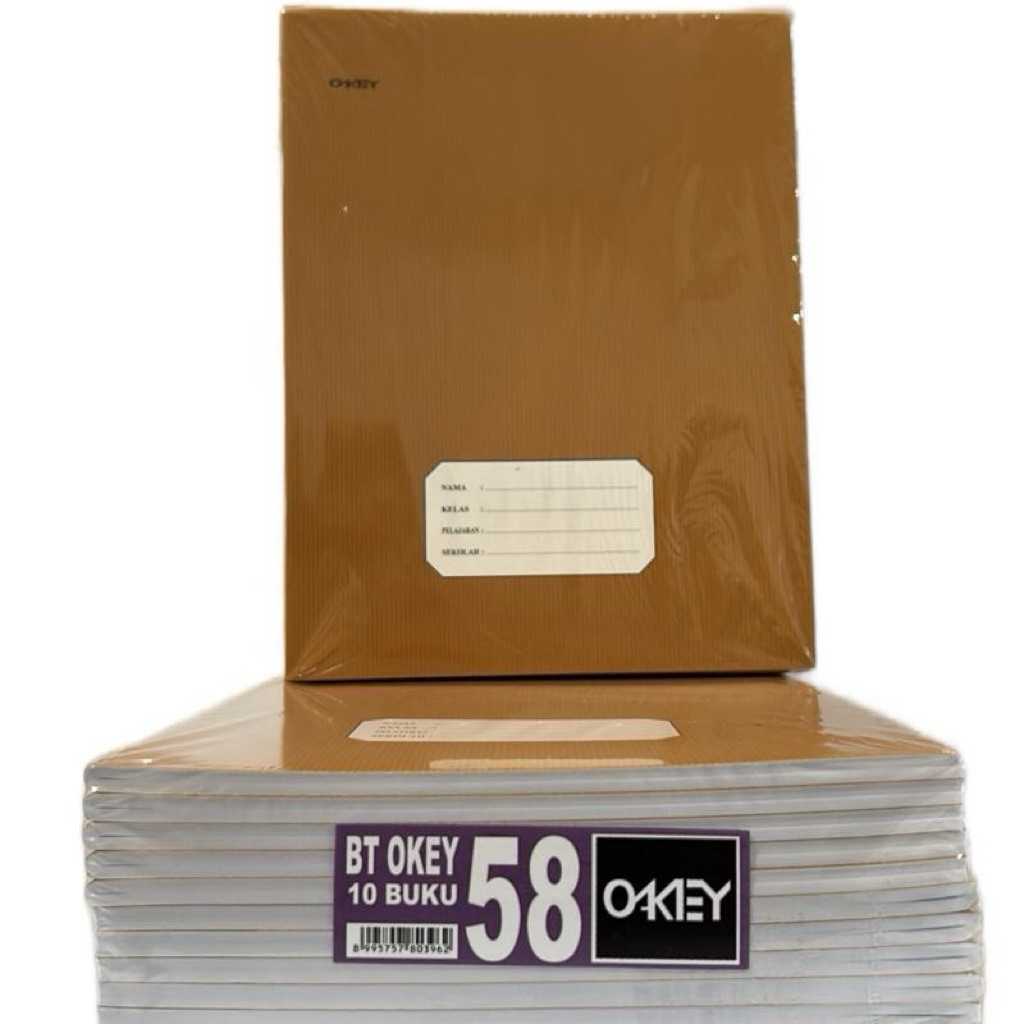 

Buku Tulis OKEY isi 58 lembar kraft pendek sampul coklat 1 pak 10 buku