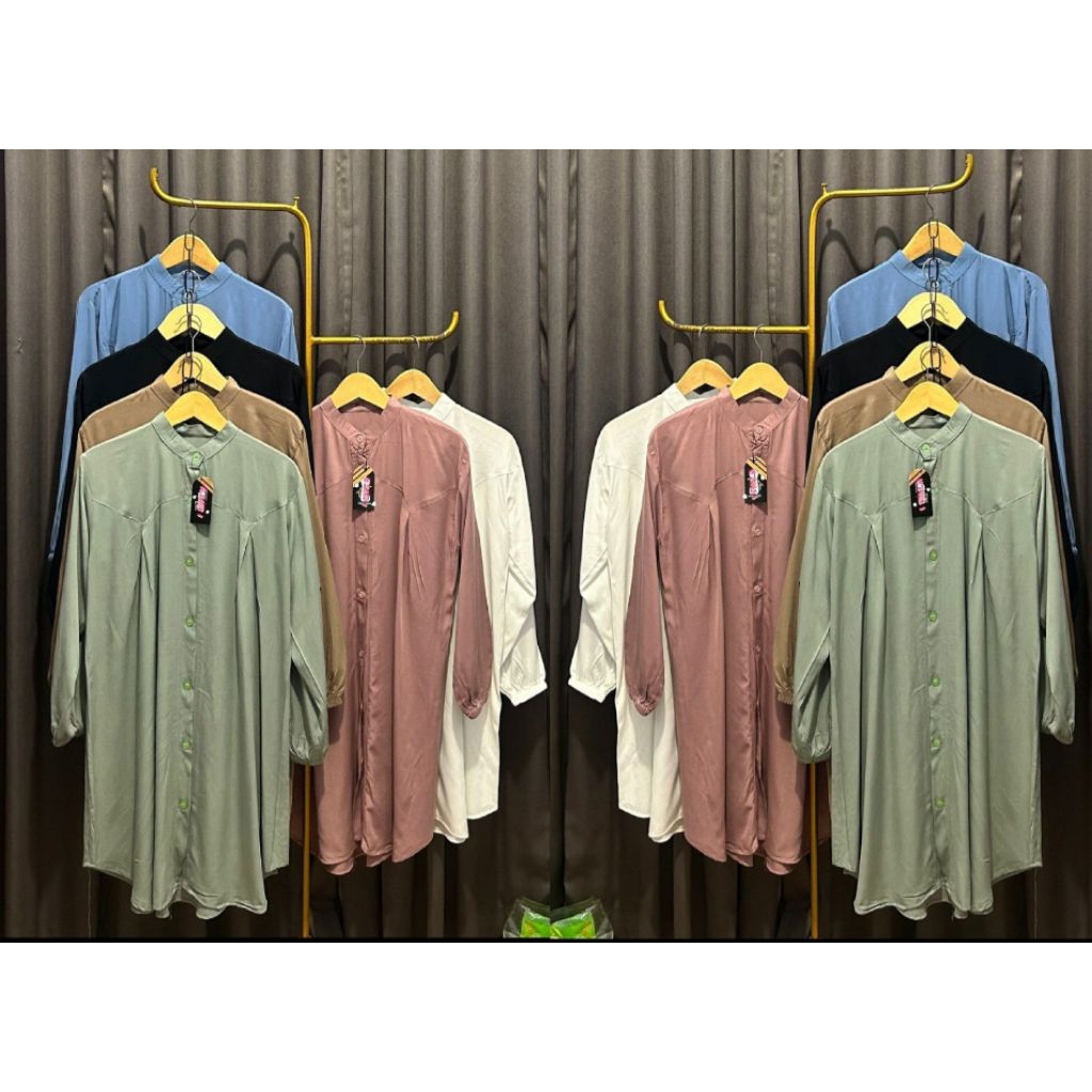 GROSIR TUNIK REMPEL  POLOS RAYON TWIL BUSUI FUL KANCING  MASA KINI