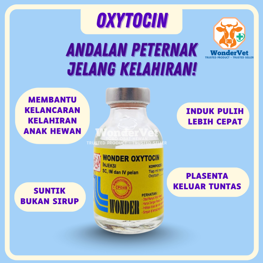 OXYTOCIN injeksi/suntik- bantu memperlancar kelahiran hewan - induksi hewan bunting lahiran