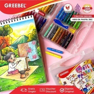 

( PAKET 6 PCS ) GREEBEL Crayon Krayon 12/18/24/36/48/55 Warna / Kids Oil Pastel Krayon
