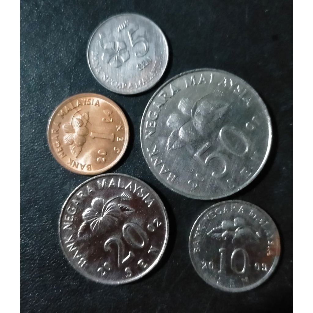 koleksi koin malaysia 1 sen 20 sen sampai 50 sen