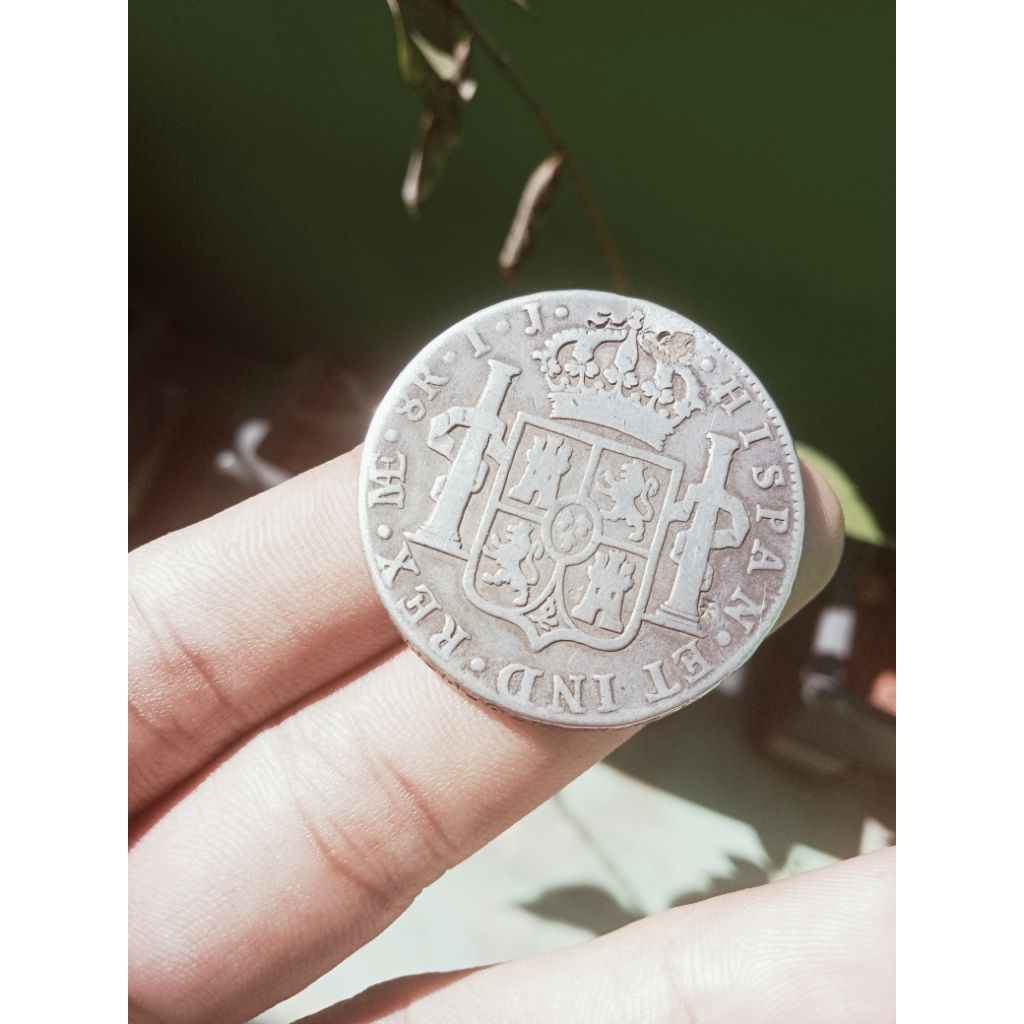 koin jadul hispan 8 reales asli tahun 1800