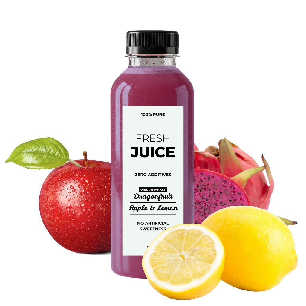 

Jus Apel Buah Naga Lemon Segar Cold Pressed 250 ml – 100% Buah Asli, Murni Tanpa Gula Tambahan